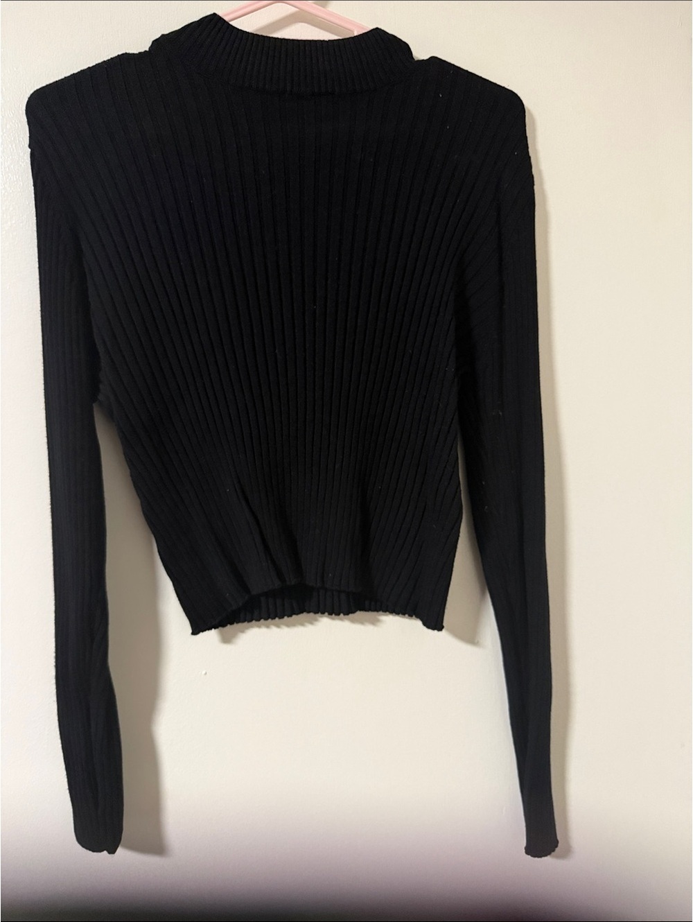 Garage Black Ribbed Long Sleeve Tee